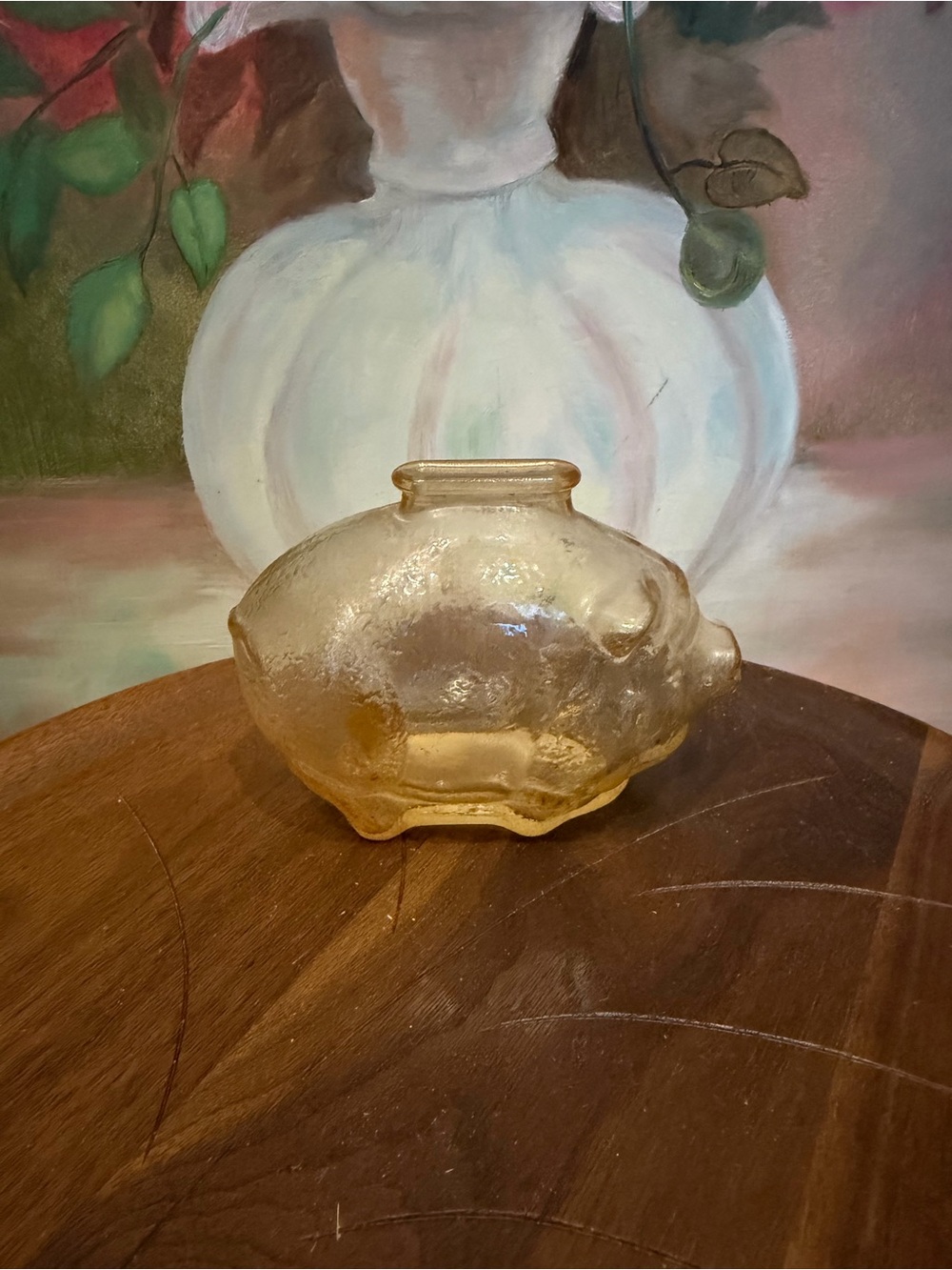 Vintage Anchor Hocking carnival glass piggy bank